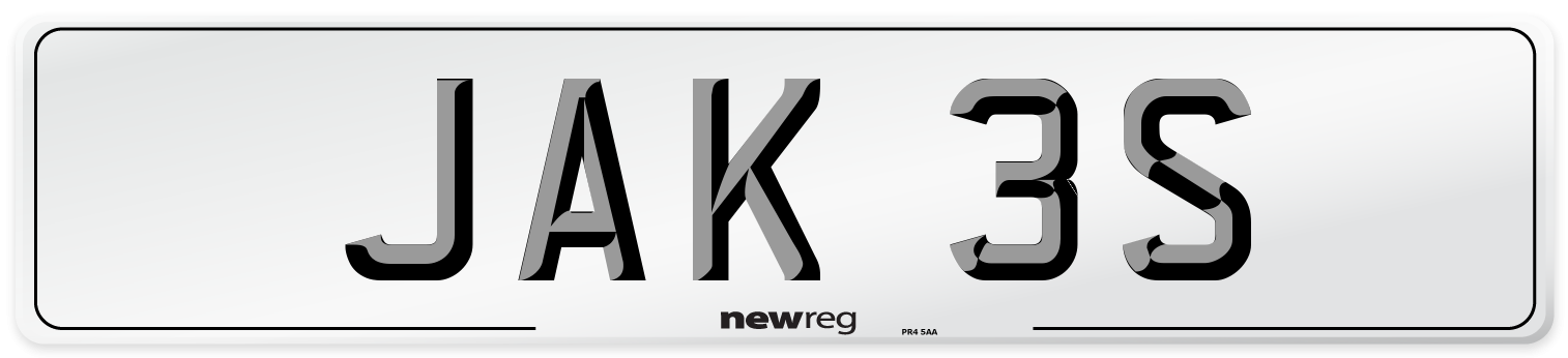 JAK 3S Number Plate from New Reg